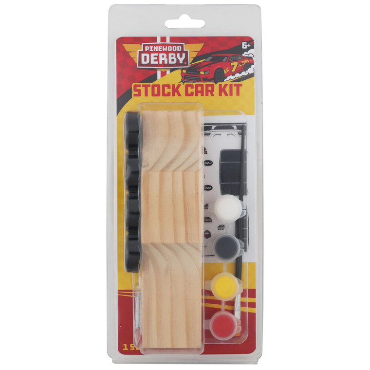 Bsa - Boy Scouts - Craft Kit, Muscle Car, PreCut (Car Body, 4 Black Wheels, 4 Axle Nails, Numbers Decals) - 665675
