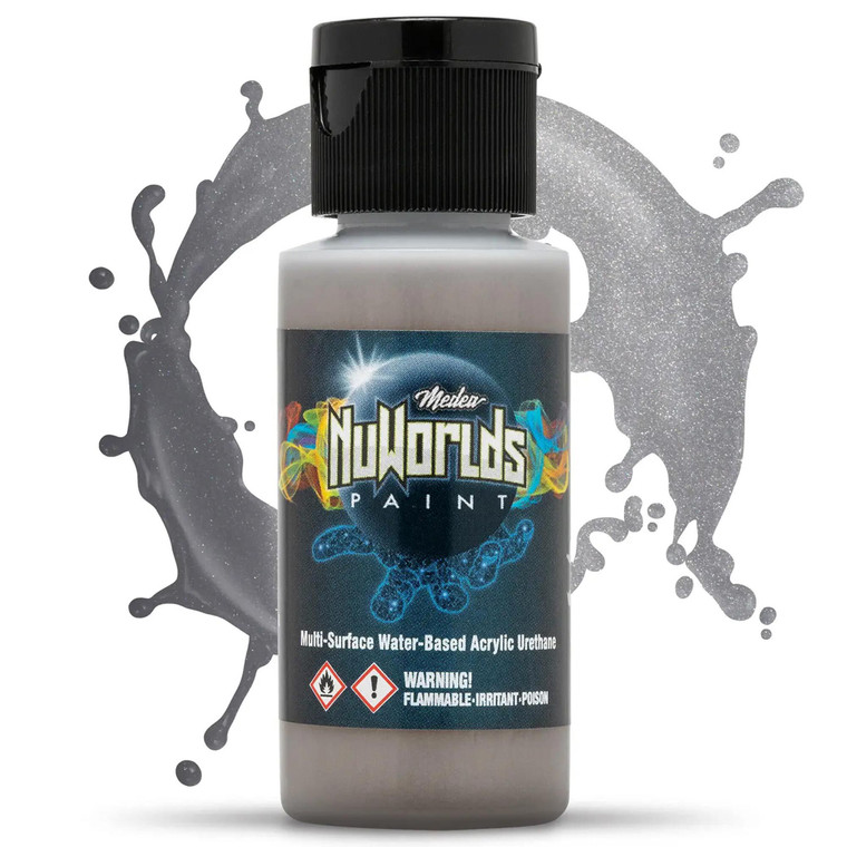 Iwata Airbrushes - Mirrored Steel 1 oz - NuWorlds Paint - MNW0401