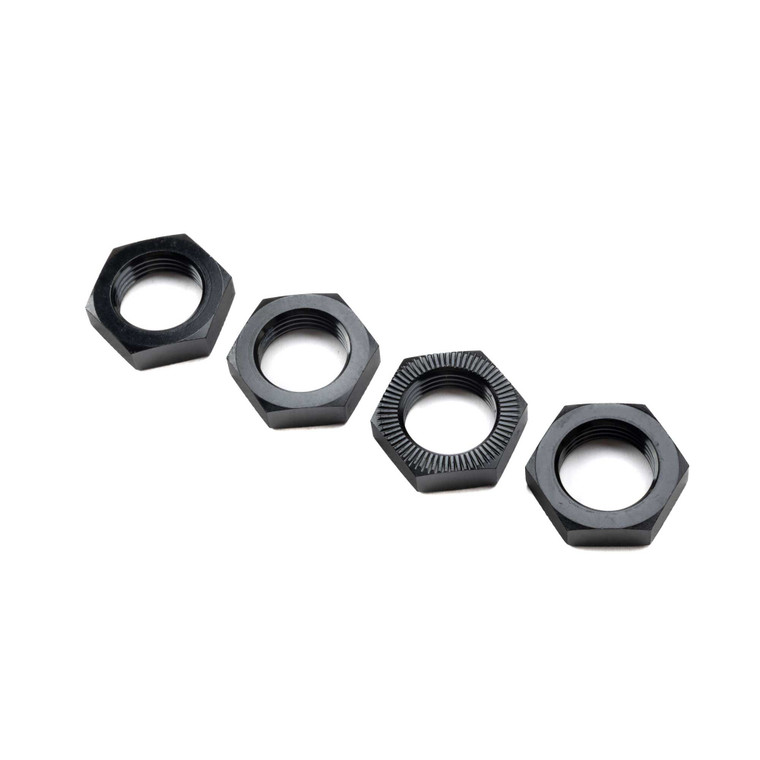 Losi - Wheel Nut, Black (4): ALL 5IVE - 3677