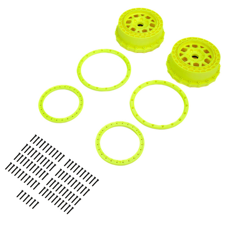 Pro-line Racing - Wheel and Beadlock Set, Yellow (2): 5IVE-T 3.0 - 287802
