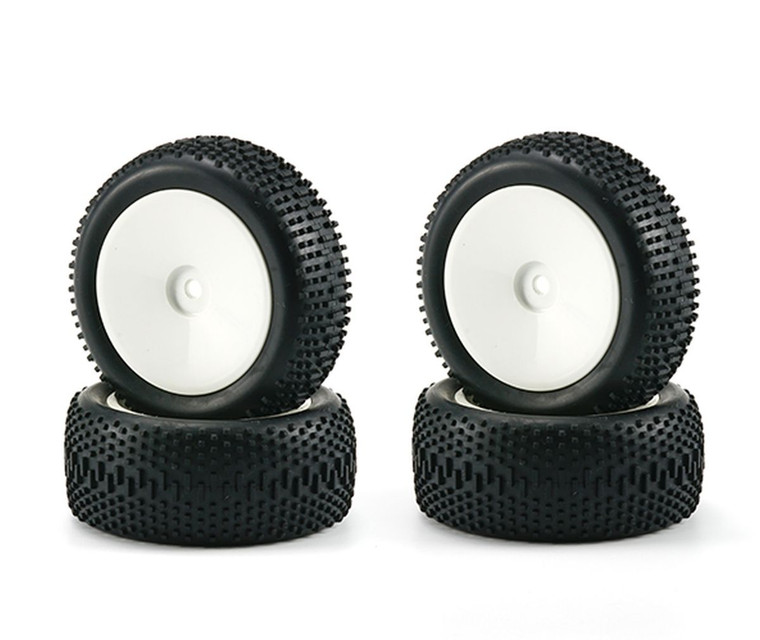 Carisma - Mini 4XS White Wheels and Tire Set - 16780