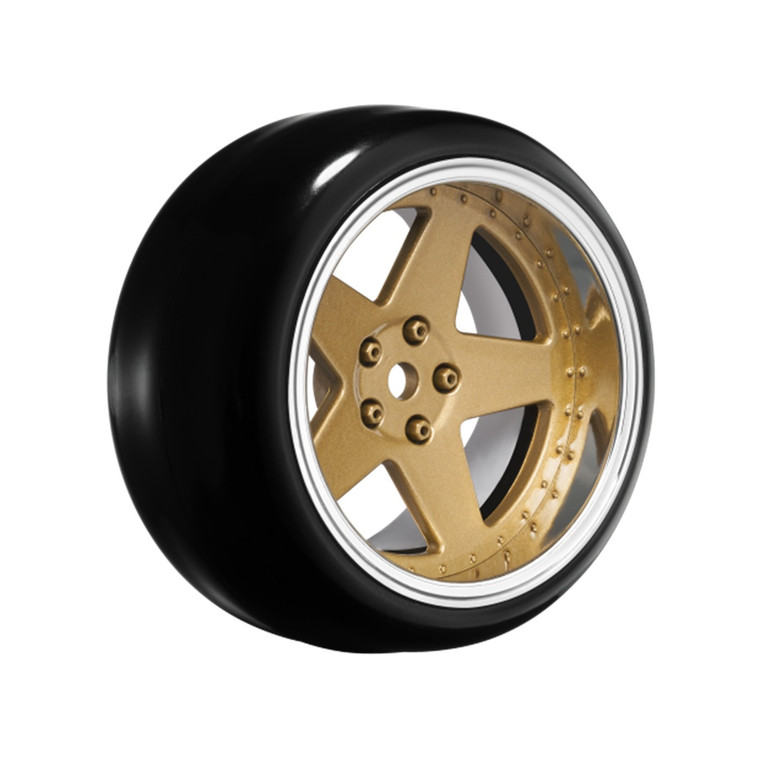 Louise R/C - 5 Spoke Bronze 1/10 Wheel Mounted Drift Tire, 2, 4, 6, 8 - LNHA567T