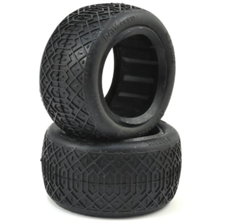 Raw Speed - Riptide - 2.2" 1/10th Buggy Tires w/ Inserts, Green, - 100301RAB