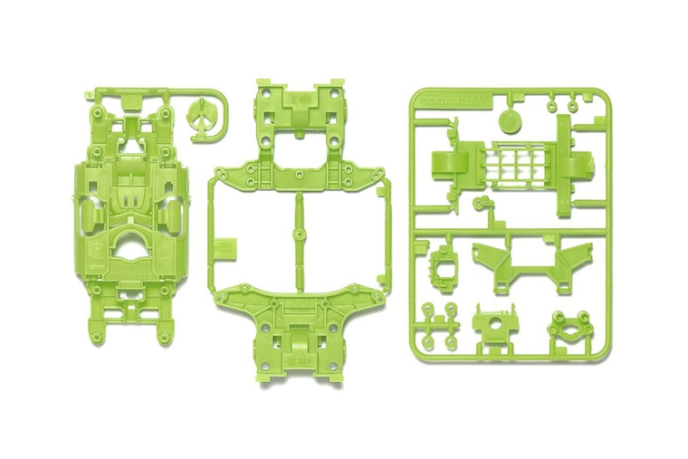 Tamiya - JR MS Chassis Set, Yellow/Green Mini4WD Station - 95702