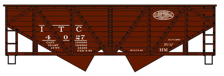 Accurail - HO 34'Wood-Side Twin Hopper Illinois Ter - 2725