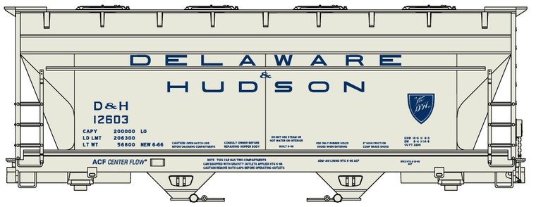 Accurail - HO ACF 2 Bay Covered Hopper D&H - 2224