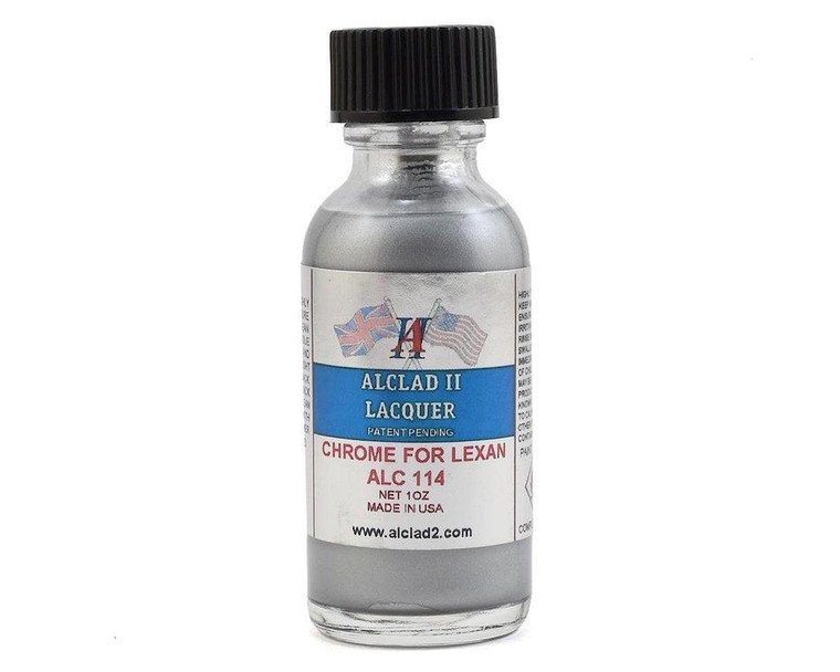 Alclad - 1oz Bottle Chrome Lacquer for Lexan (12) - 114