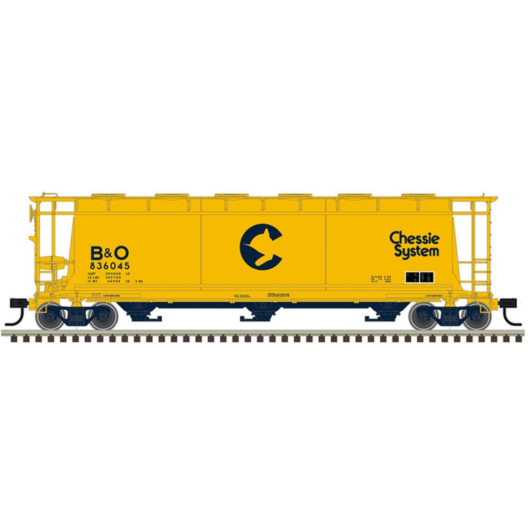 Atlas Model Railroad Co. - HO 3 Bay Cyl Hopper Chessie(B&O)#836136 - 20008219