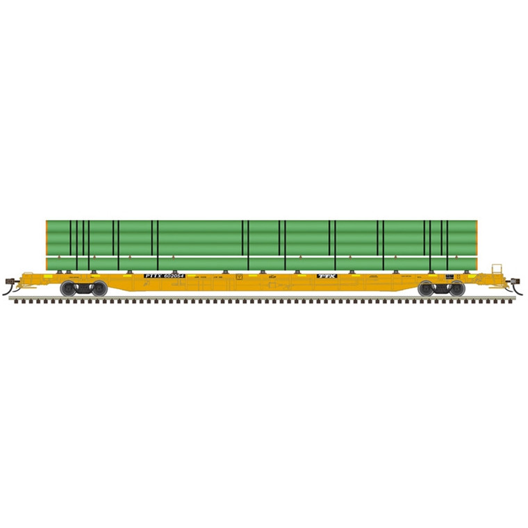 Atlas Model Railroad Co. - HO F89J Flatcar PTTX(w/Pipe Load)#602129 - 20008204