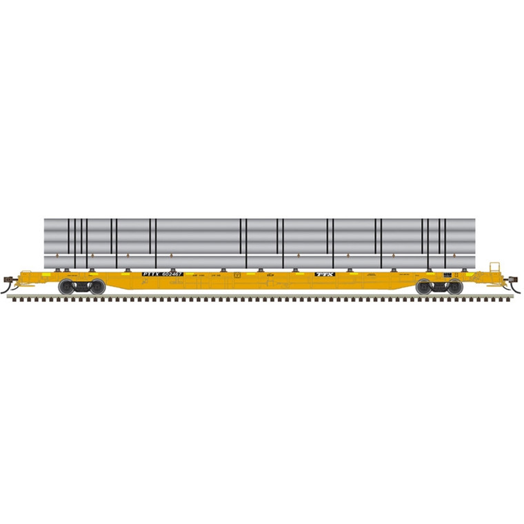 Atlas Model Railroad Co. - HO F89J Flatcar PTTX(w/Pipe Load)#602467 - 20008199