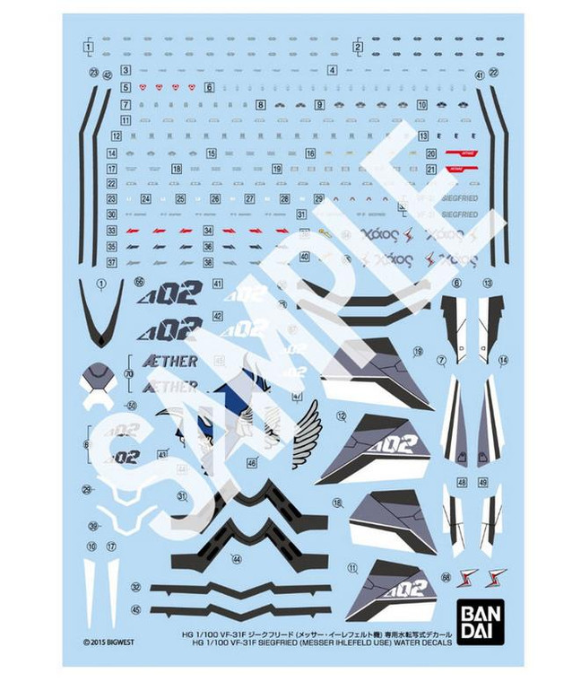 Bandai - Gundam Models - VF-31F Siegfried Messer Ihlefeld Decal - 2877270