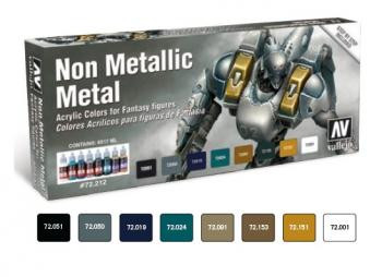 Vallejo Acrylic Paints - Game Color Non Metallic Metal Set(8) - 72212