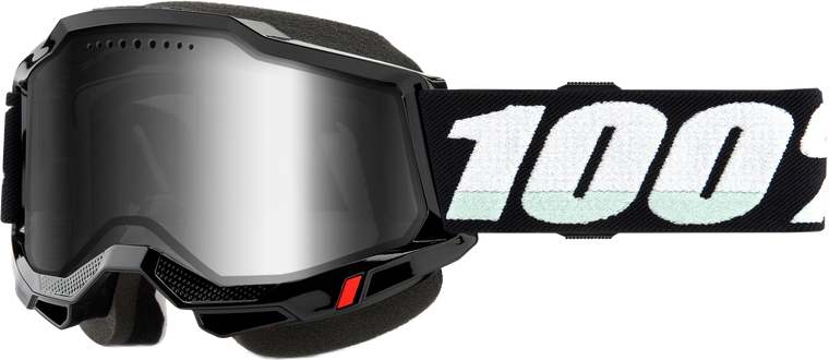 100-percent - Accuri 2 Snowmobile Goggle Black W/ Silver Mirror Lens - 50022-10008