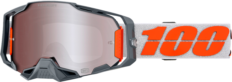 100-percent - Armega Hiper Goggle Silver Mirror Silver Lens - 50003-00016