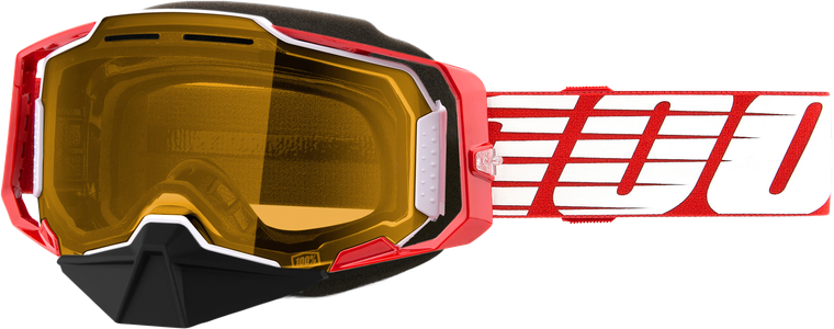 100-percent - Armega Snowmobile Goggle Red W/ Yellow Lens - 50007-10010