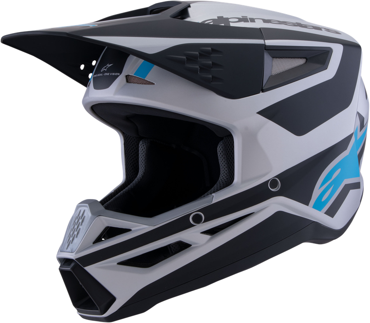 Alpinestars - Sm3 Heat Helmet Silver/blue/black Matt Sm - 8301026-1949-S