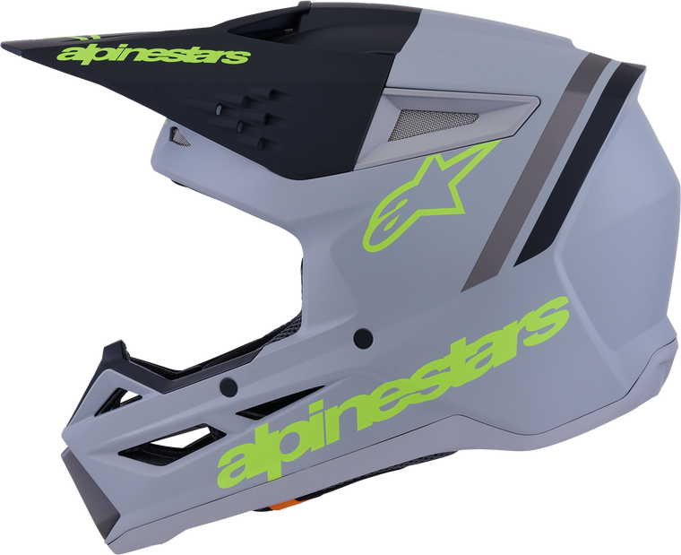 Alpinestars - Sm3 Radium Helmet Gry/blk/ylw Fluo Matt Lg - 8300826-9510-L