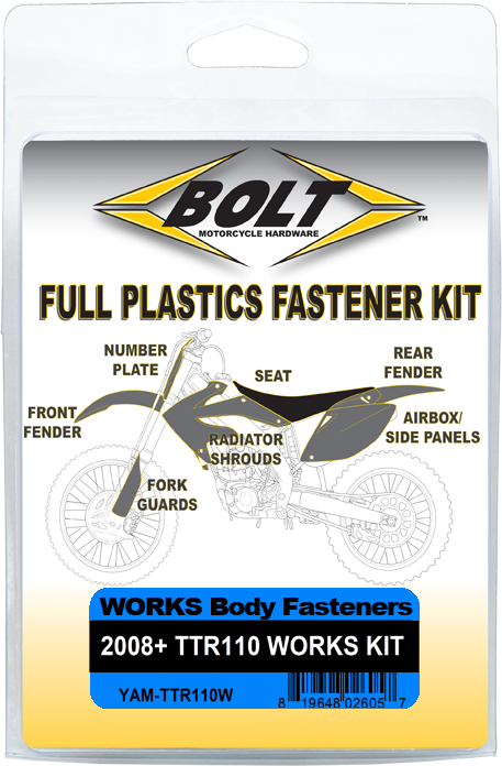 Bolt - Works Body Work Fastener Kit Yam Ttr110 - YAM-TTR110W