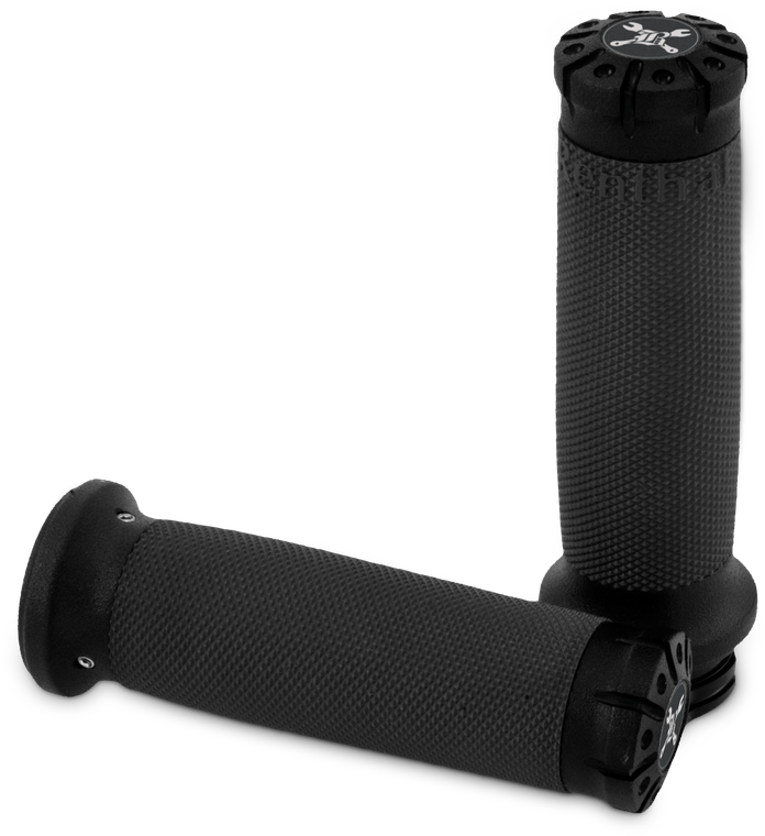 Burly Brand - Hawk Billet Handle Grip Set 82-17 Dual Cable Set - B16-1008TB