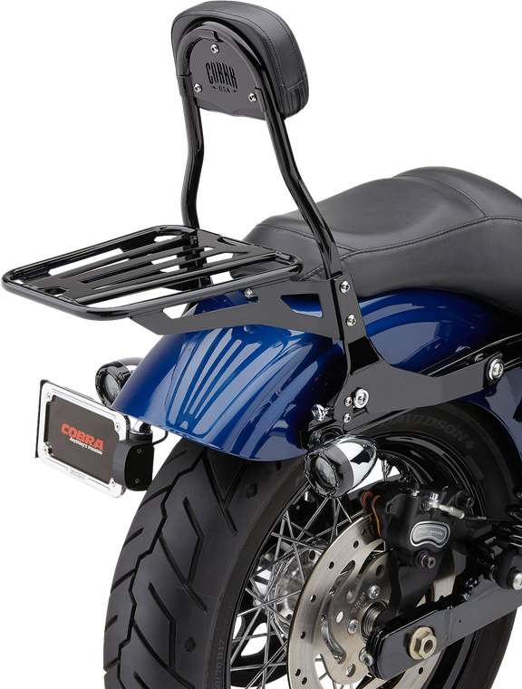 Cobra - Detachable Backrest Round Black Dyna 06-17 - 602-2004B