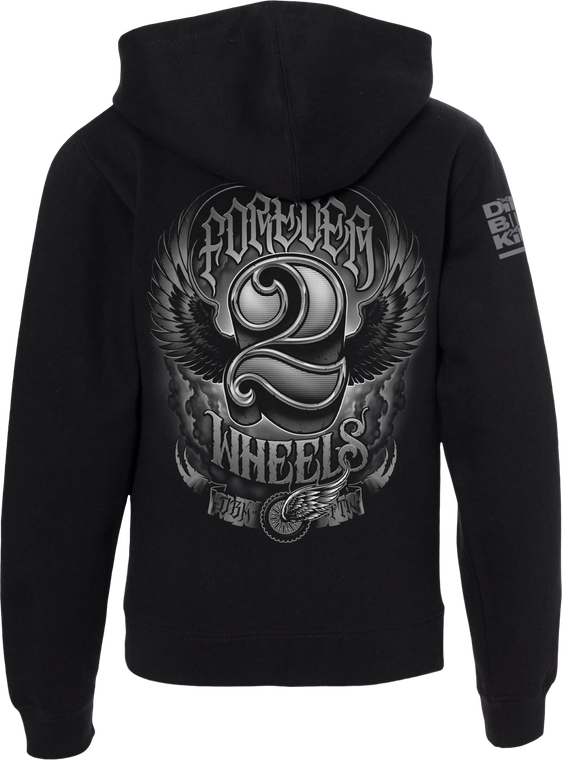 Dbk - Two Wheels Youth Hoodie Black Yl - YH-TWOWHEELS-L