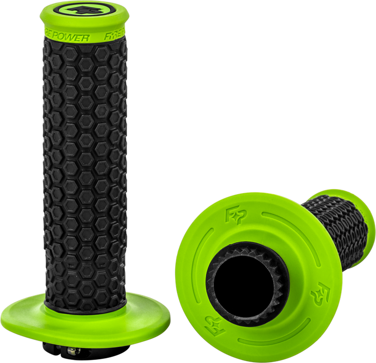 Fire Power - Pilot Mx Lock-on Grips Green - 24-0103