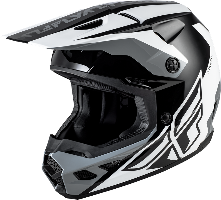 Fly Racing - Kinetic Crest Helmet Black/white/grey Sm - 73-8674S