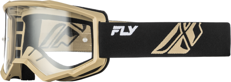 Fly Racing - Youth Focus Goggle Black/khaki W/ Clear Lens - 37-51166Y