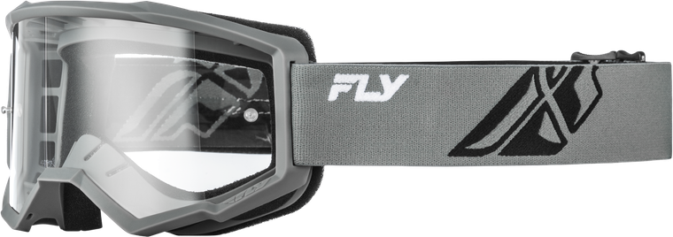 Fly Racing - Youth Focus Goggle Grey/black W/ Clear Lens - 37-51168Y