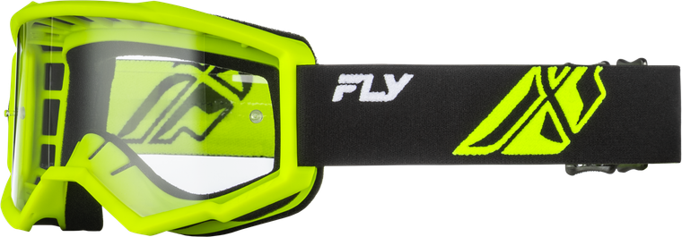 Fly Racing - Youth Focus Goggle Hi-vis/blk W/ Clear Lens - 37-51165Y