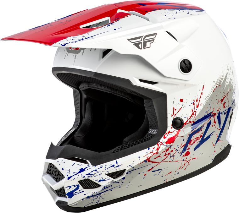 Fly Racing - Youth Kinetic Drip Helmet Red/white/blue Yl - 73-8681YL