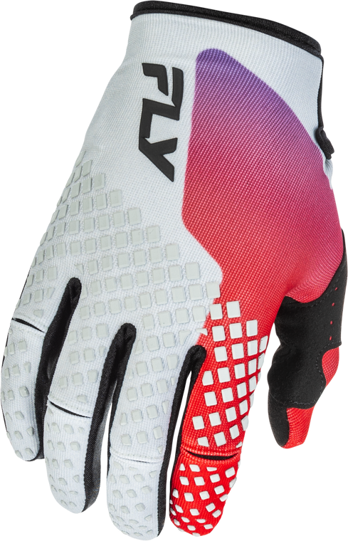 Fly Racing - Youth Kinetic Gloves Grey/red/purple/black Ym - 379-413YM
