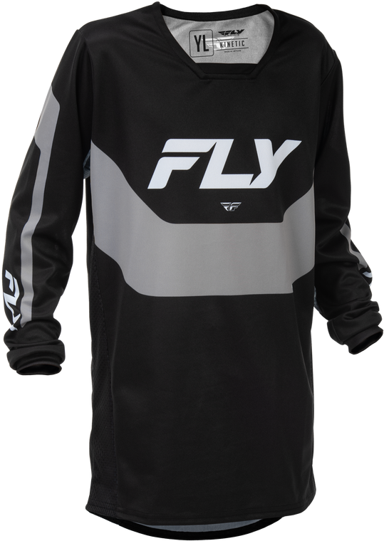 Fly Racing - Youth Kinetic Jersey Black/grey Yl - 379-420YL