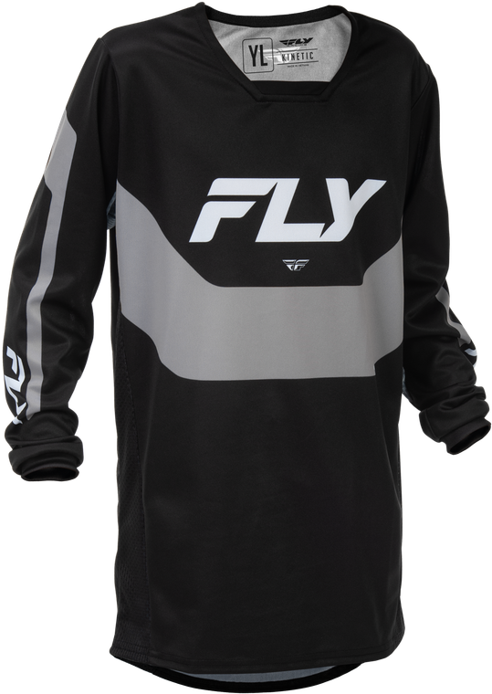 Fly Racing - Youth Kinetic Jersey Black/grey Yxl - 379-420YXL