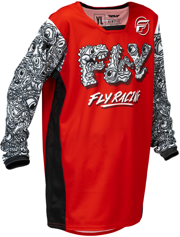 Fly Racing - Youth Kinetic Mutant Jersey Red/white/black Yxl - 379-526YXL