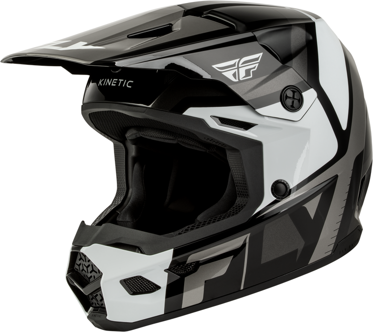 Fly Racing - Youth Kinetic Scrap Helmet Black/white/grey Yl - 73-2006YL