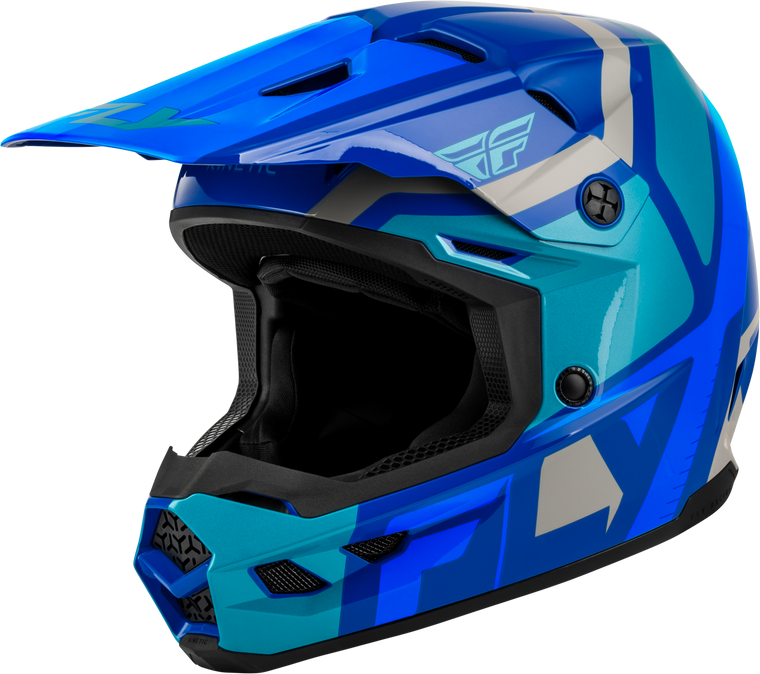 Fly Racing - Youth Kinetic Scrap Helmet Blue/light Blue/grey Ym - 73-2007YM