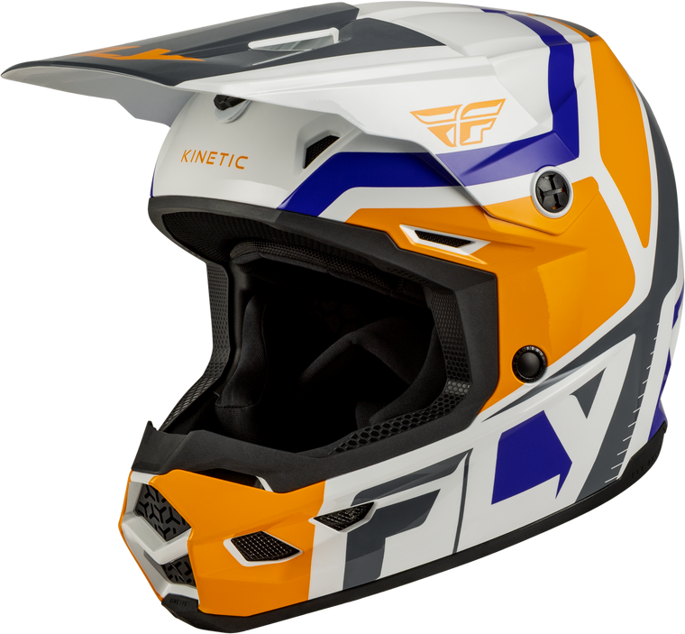 Fly Racing - Youth Kinetic Scrap Helmet White/orange/blue/grey Ys - 73-2009YS
