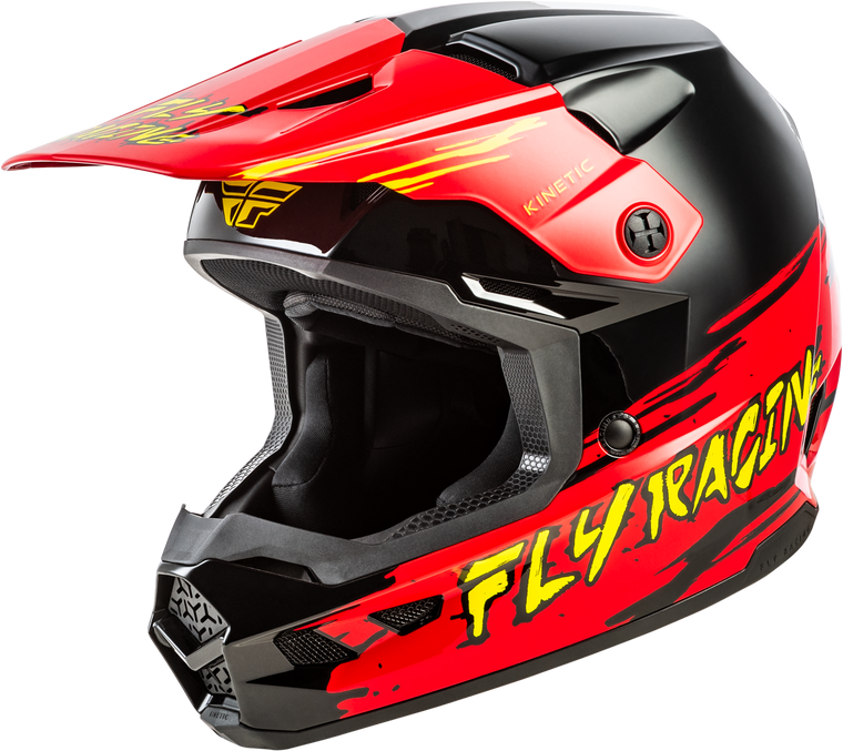 Fly Racing - Youth Kinetic Surge Helmet Black/red/yellow Yl - 73-8726YL