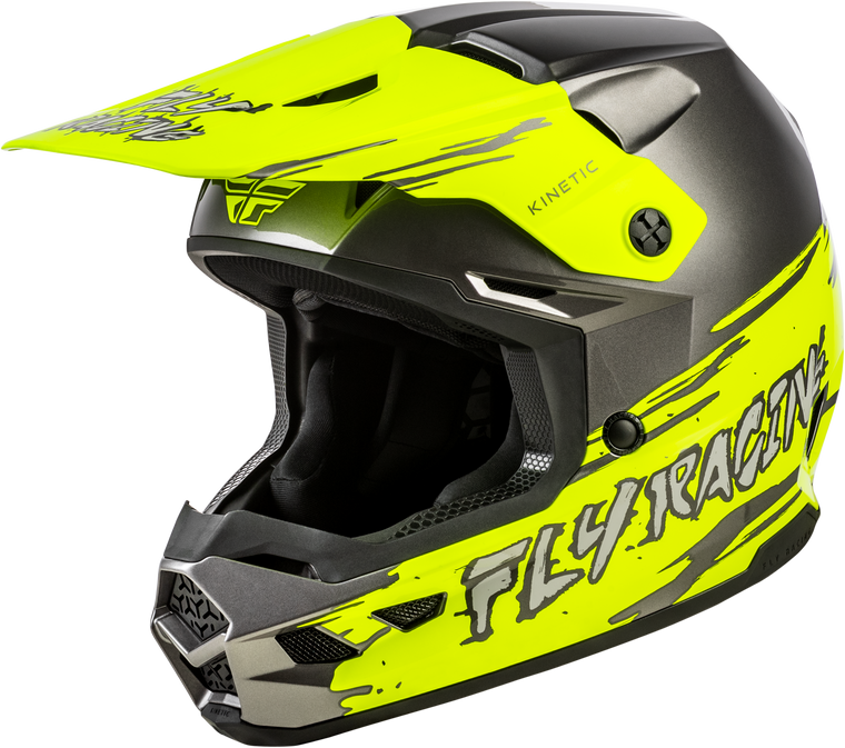 Fly Racing - Youth Kinetic Surge Helmet Grey/hi-vis Ys - 73-8725YS