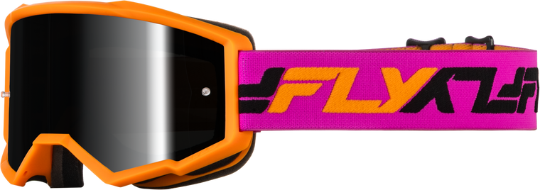 Fly Racing - Youth Zone Goggle Orange/pink W/ Black Mirror/smoke Lens - 37-51542Y