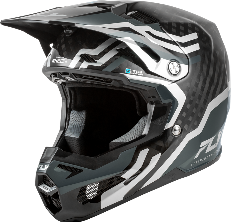 Fly Racing - Yth Formula S Carbon Byte Hlmt Black Carbon/grey/silver Yl - 73-4450YL