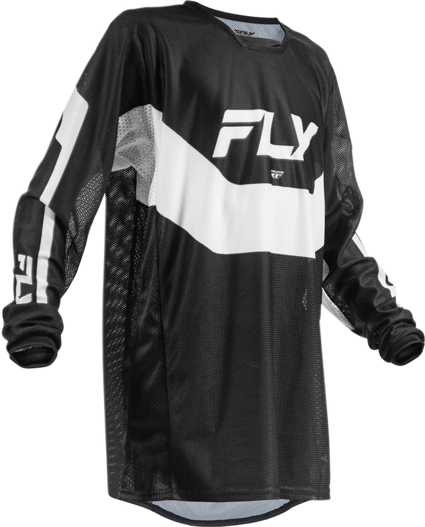 Fly Racing - Yth Kinetic Mesh Jersey Black/white Ym - 380-330YM