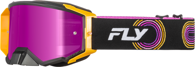 Fly Racing - Zone Elite Goggle Blk/yel/pur W/ Magenta Mirror/smoke Lens - 37-51915