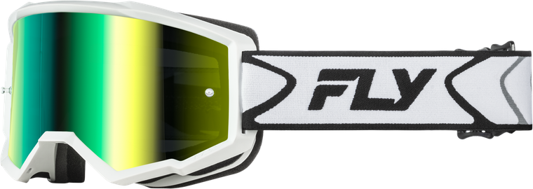 Fly Racing - Zone Goggle White/black W/ Iridescent Grn Mirror Lens - 37-51534