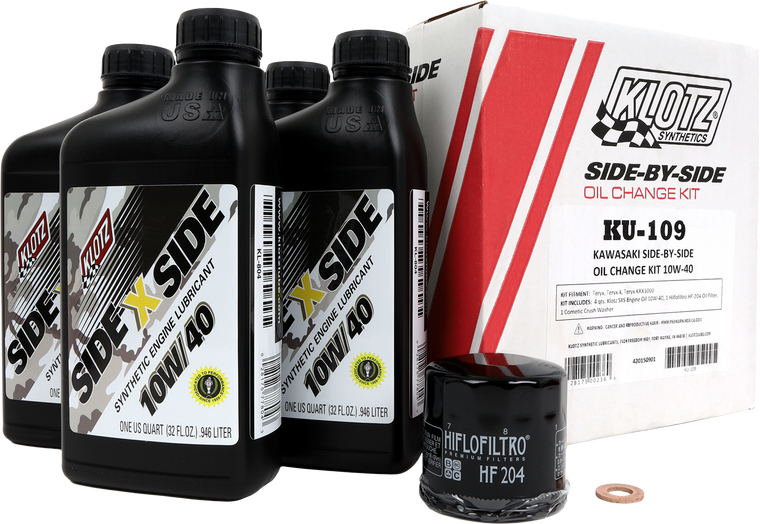 Klotz - Kawasaki Sxs 4qt Synthetic Oil Change Kit - KU-109