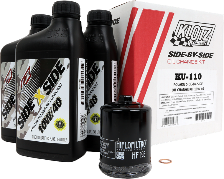 Klotz - Polaris Sxs 3qt Synthetic Oil Change Kit - KU-110