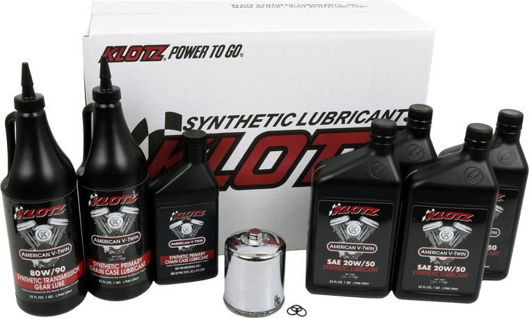 Klotz - Premium Harley Davidson 4qt Synthetic Oil Change Kit - KH-100