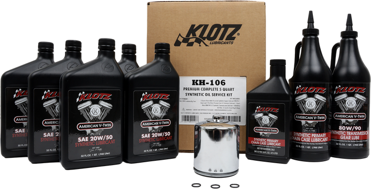 Klotz - Premium Harley Davidson 4qt Synthetic Oil Change Kit - KH-106