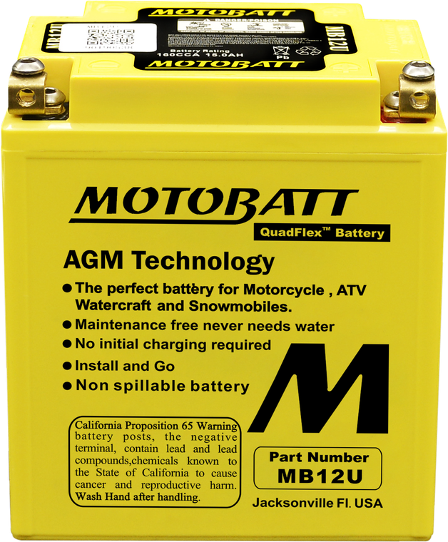 Motobatt - Battery Mb12u Sealed Factory Activated - MB12U
